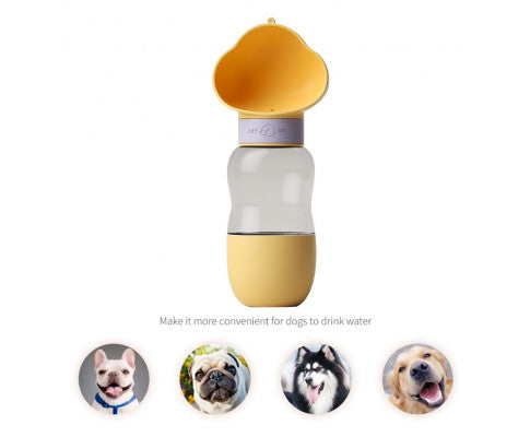 Portable Dog Water Bottle with Food Container Leak Proof Dog Water Dispenser(White)