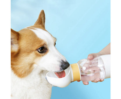 Portable Dog Water Bottle with Food Container Leak Proof Dog Water Dispenser(White)