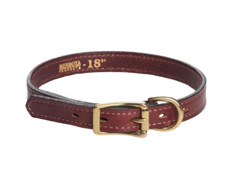 Mendota Leather Narrow width Dog Collar 3/4" X 14