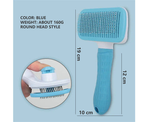 Pawfriends Pet Dog Cat Grooming Comb Brush Tool Gently Removes Loose Knots Mats Blue