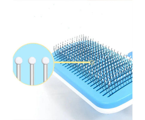 Pawfriends Pet Dog Cat Grooming Comb Brush Tool Gently Removes Loose Knots Mats Blue