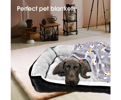 Vaka Navy Dog Bed Pet Cat Calming Floor Mat Sleeping Cave Washable Extra Large