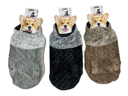 50cm Quilted Dog Jacket Coat Warm Winter Pet Clothes Vest Padded Windbreaker