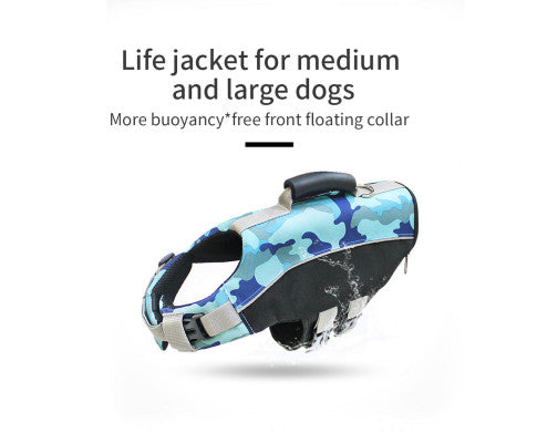 Ondoing Dog Life Jacket Lifesaver Pet Safety Vest Swimming Boating Float Aid Buoyancy