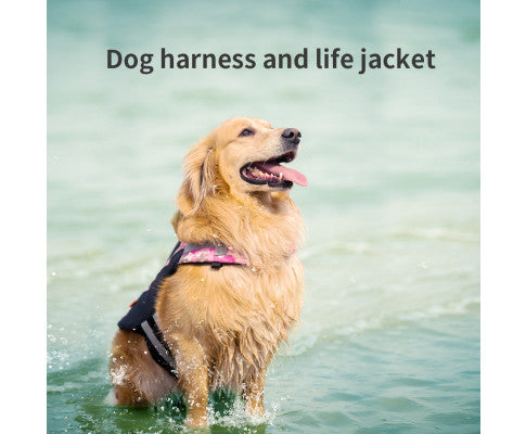 Ondoing Dog Life Jacket Lifesaver Pet Safety Vest Swimming Boating Float Aid Buoyancy