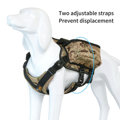 Ondoing Dog Backpack Harness Pet Carrier Saddle Bag Reflective Adjustable Outdoor Hiking-XL-Blue