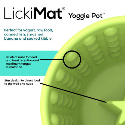 Lickimat Yoggie Pot Slow Feeder Dog Bowl