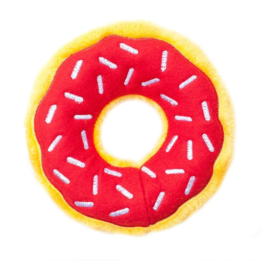 Zippy Paws Donutz Squeaker Dog Toy in a Variety of "Flavours" - Cherry