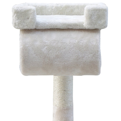 i.Pet Cat Tree 141cm Tower Scratching Post Scratcher Condo Wood House Bed Beige