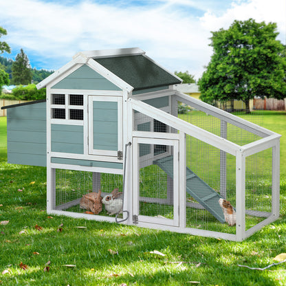 i.Pet Chicken Coop Rabbit Hutch 150cm x 60cm x 93cm Large House Run Cage Wooden Outdoor Bunny