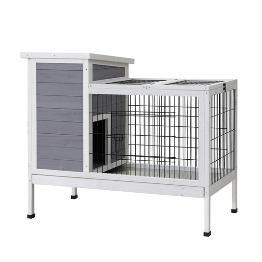 i.Pet Rabbit Hutch Chicken Coop Wooden Ferret Cage Habitat House Outdoor Large