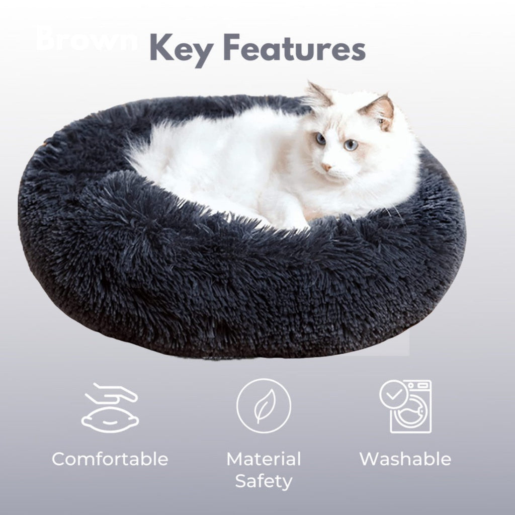 FLOOFI XL 100CM Round Pet Bed (Light Grey)