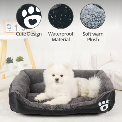 FLOOFI Pet Bed Square L Size (Black+Dark Grey) FI-PB-304-XL