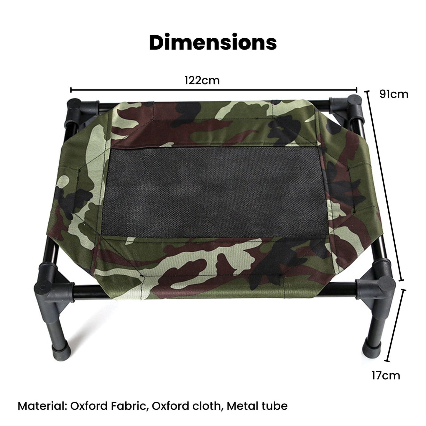 Floofi Elevated Camping Pet Bed (XL Army) - PT-PB-156-QQQ / FI-PB-156-YC