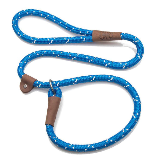 Mendota British Style Slip Leash - Length 1/2in x 4ft(13mm x 1.2m) - Night Viz - Midnight Blue