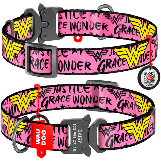 Collar Company Dog Collar Nylon - Printed with - WONDER WOMAN 23-35CM