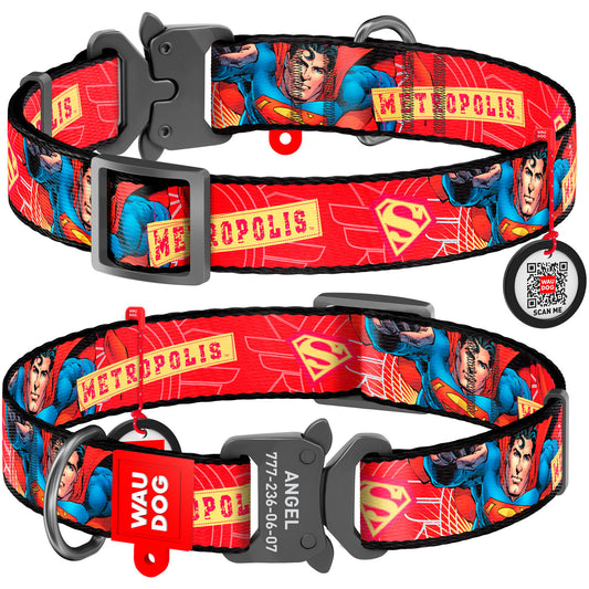 Collar Company Dog Collar Nylon - Printed with - SUPERHERO 24-40CM