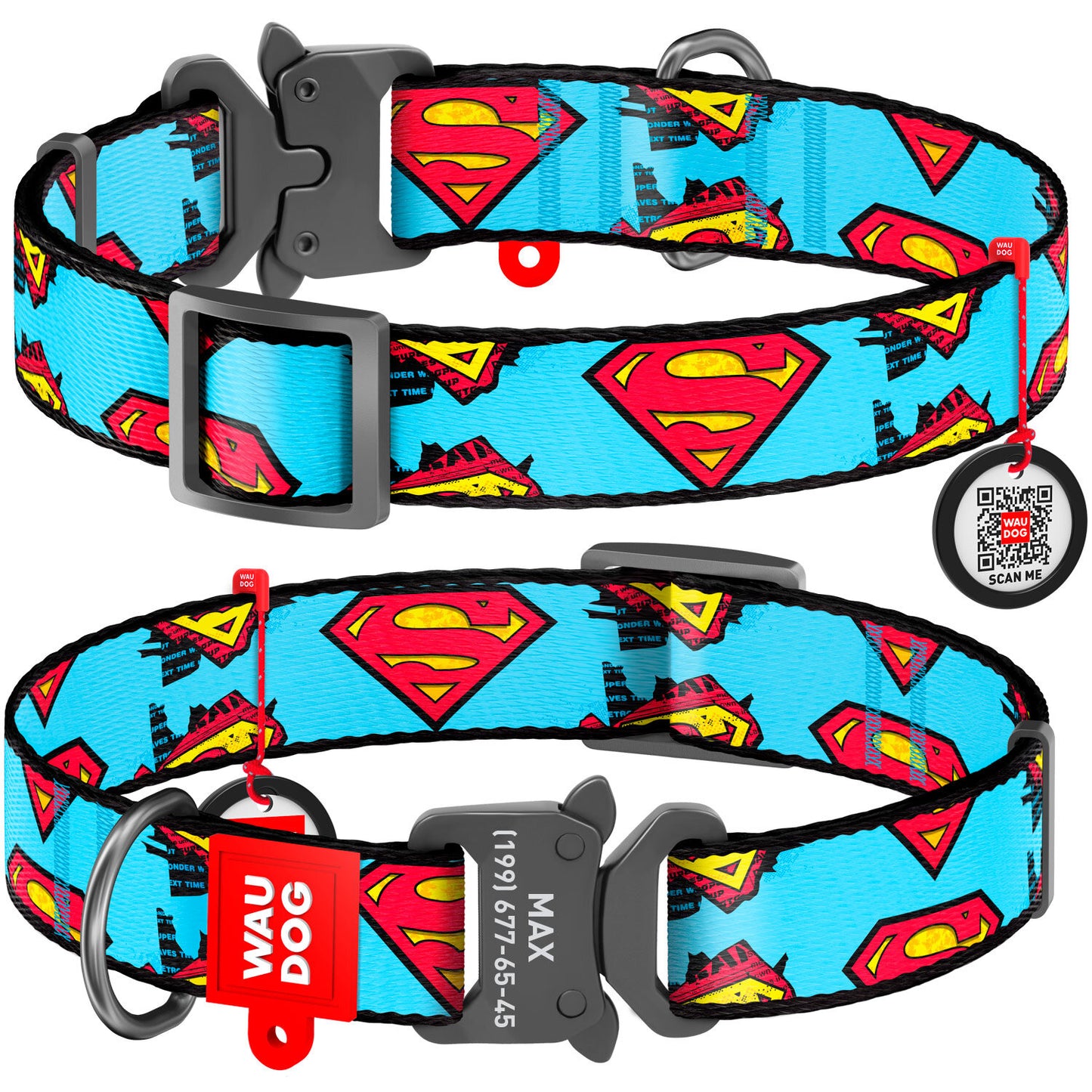 Collar Company Dog Collar Nylon - Printed with - SUPERMAN 31-49CM