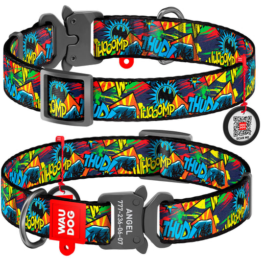 Collar Company Dog Collar Nylon - Printed with - BATMAN BRIGH 35-58CM