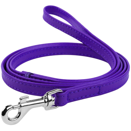 Waudog Leather Flat Clip Leash W25MM - L122CM PURPLE