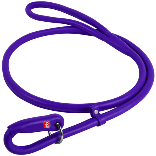 Waudog Leather Round Slip Leash W10MM-L183CM PURPLE