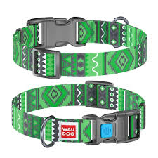 Collar Company Dog Collar Nylon - Printed with - ETNO GREEN 23-35CM