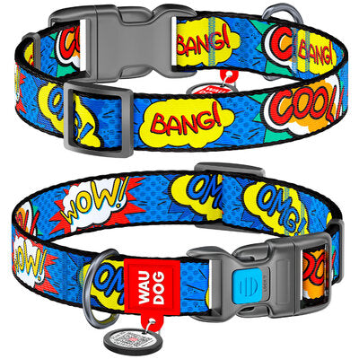 Collar Company Dog Collar Nylon - Printed with - WOW 23-35CM