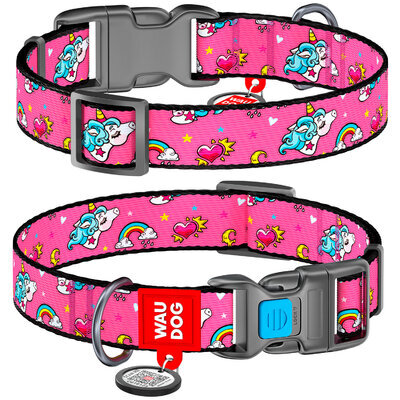 Collar Company Dog Collar Nylon - Printed with - UNICORNS 24-40CM