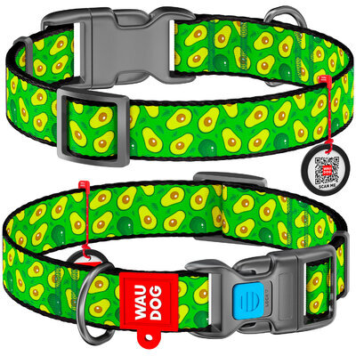 Collar Company Dog Collar Nylon - Printed with - AVOCADO 35-58CM