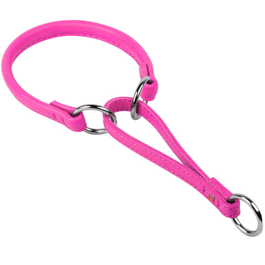 Waudog Leather Martingale Dog Collar 60CM PINK