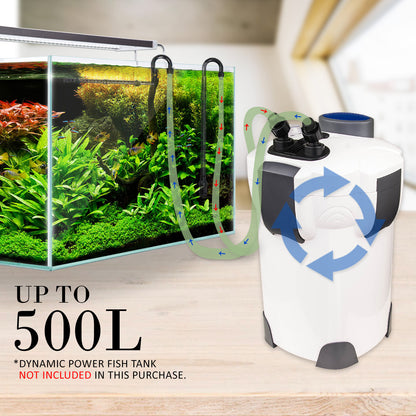 Dynamic Power Aquarium UV Light External Canister Filter 2000L/H + Media Kit