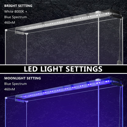 Dynamic Power 33W Aquarium Blue White LED Light for Tank 120-140cm