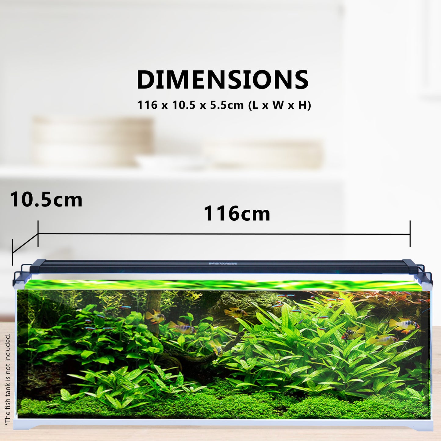 Dynamic Power 33W Aquarium Blue White LED Light for Tank 120-140cm