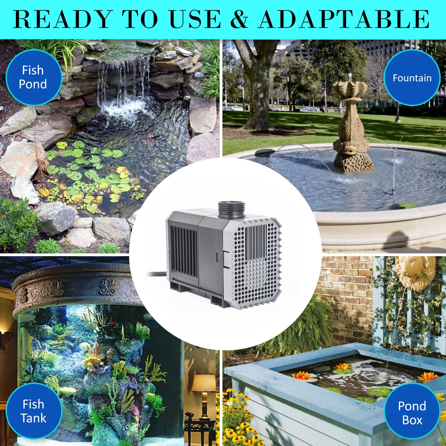 Dynamic Power Aquarium Submersible Water Pump 5000L/H 80W 3.8m Pond