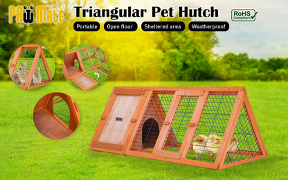 Rabbit Hutch Chicken Coop 118 x 50 x 45cm Triangle Cage Run Ester