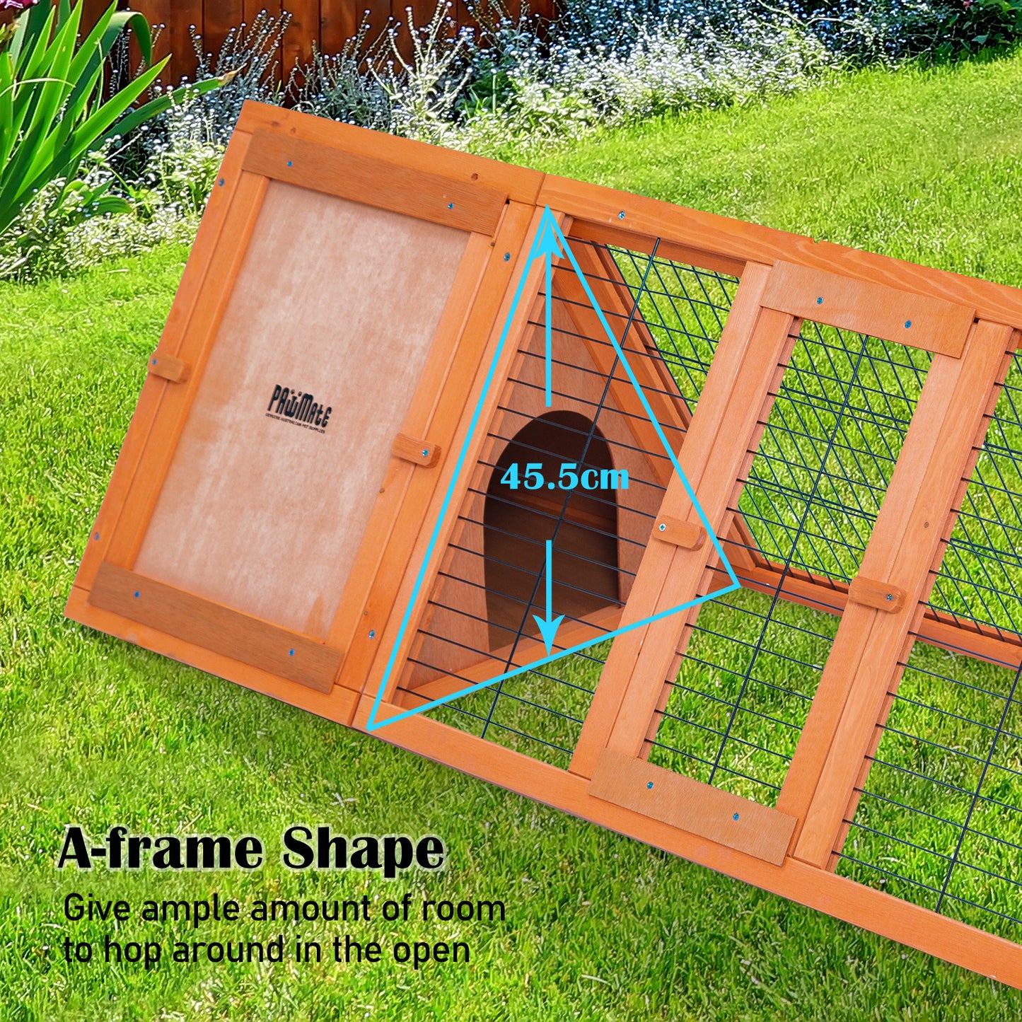 Rabbit Hutch Chicken Coop 118 x 50 x 45cm Triangle Cage Run Ester