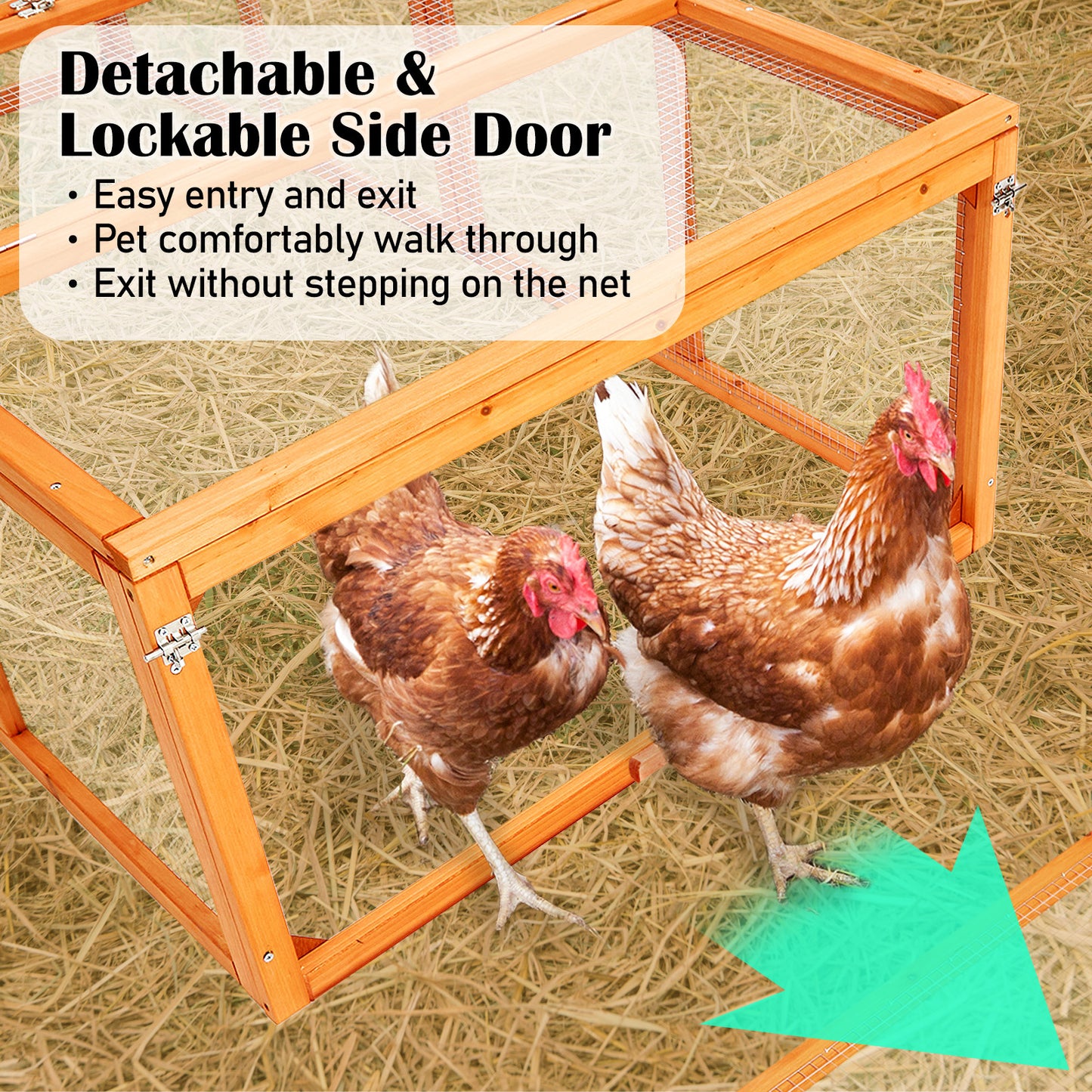 Paw Mate Chicken Coop Rabbit Hutch Extension Run 180 x 90 x 48cm Runey