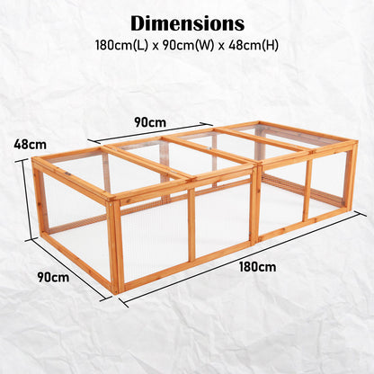 Paw Mate Chicken Coop Rabbit Hutch Extension Run 180 x 90 x 48cm Runey