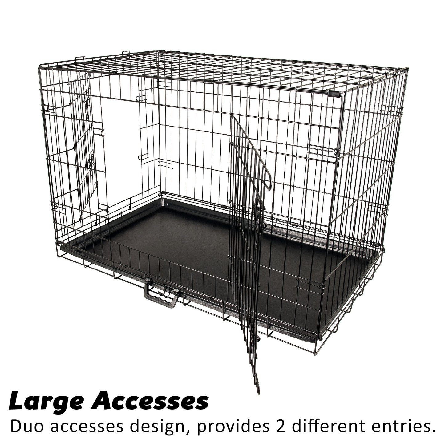 Paw Mate Wire Dog Cage Crate 30in with Tray + Cushion Mat + Blue Cover Combo