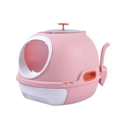 YES4PETS Hooded Cat Toilet Litter Box Tray House With Drawer & Scoop Pink