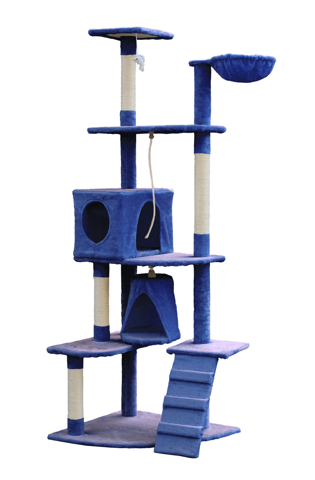 YES4PETS 193cm Cat Scratching Tree Post Sisal Pole Scratching Post Scratcher Tower Condo Blue