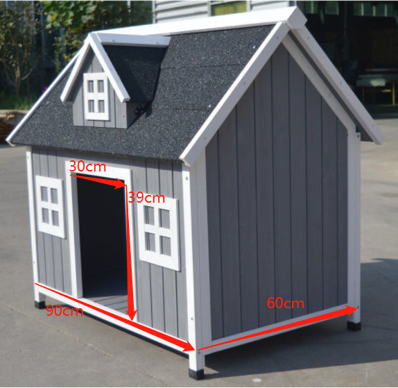 YES4PETS Grey Large Timber Pet Dog Puppy Wooden Cabin  Kennel Timber House