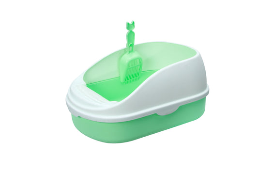 YES4PETS Medium Portable Cat Toilet Litter Box Tray with Scoop Green