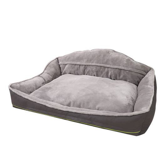 Sofa-Style Dog Bed Waterproof Washable Soft High Back Comfy Sleeping Kennel L