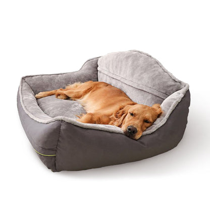 Sofa-Style Dog Bed Waterproof Washable Soft High Back Comfy Sleeping Kennel L