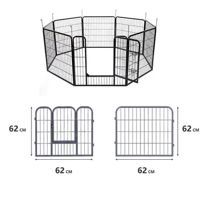 8 Panel Pet Dog Playpen Puppy Exercise Cage Enclosure Fence Foldable Play Pen L