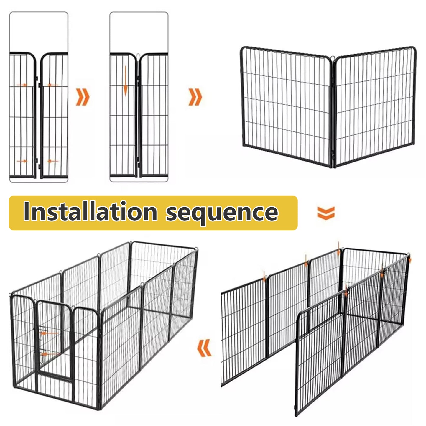 8 Panel Pet Dog Playpen Puppy Exercise Cage Enclosure Fence Foldable Play Pen L