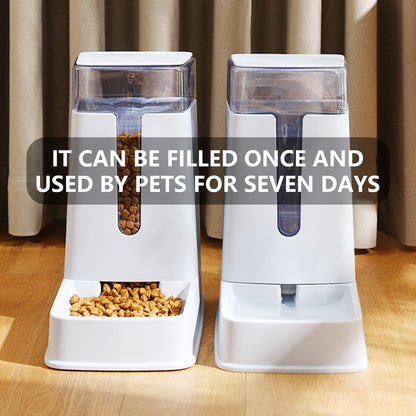 Pawfriends Automatic 3.5L Feeder Food Pet Dog Cat Puppy Dispenser Feeder Bowl Bottle White