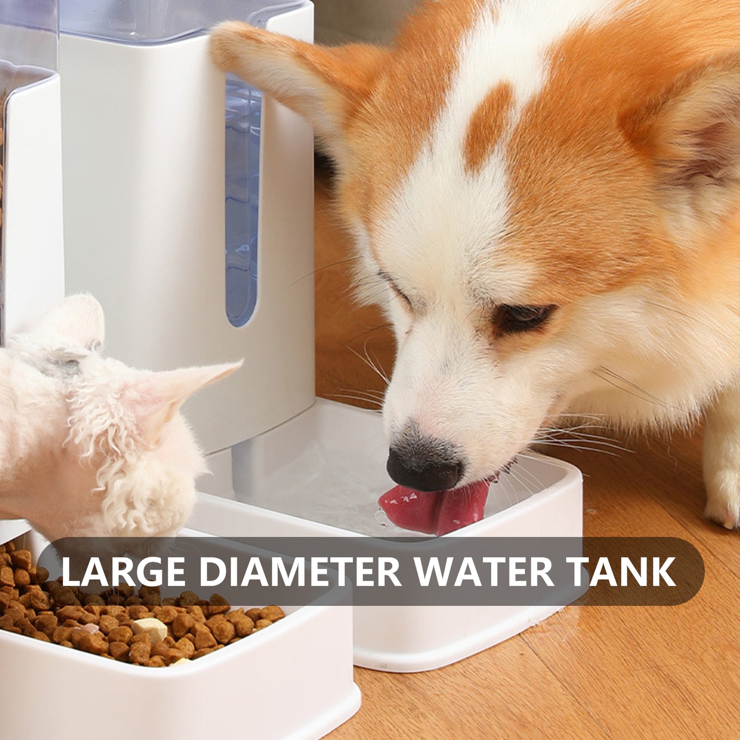 Pawfriends Automatic 3.5L Feeder Food Pet Dog Cat Puppy Dispenser Feeder Bowl Bottle White