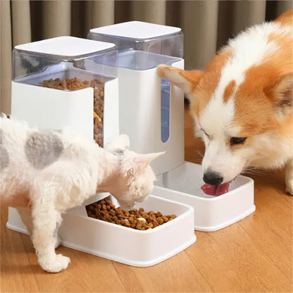 Pawfriends Automatic 3.5L Feeder Food Pet Dog Cat Puppy Dispenser Feeder Bowl Bottle White